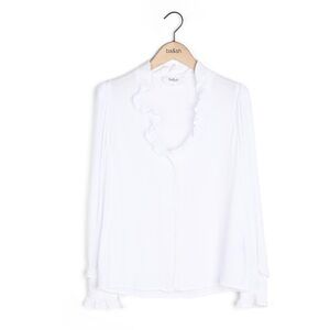 Ba & Sh Unity Puff-sleeve Blouse In white